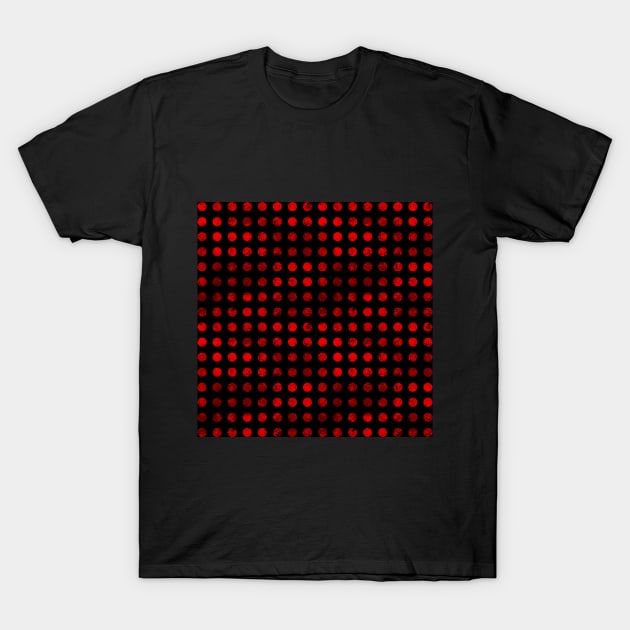 Red Polka Dots Pattern T-Shirt by DeneboArt